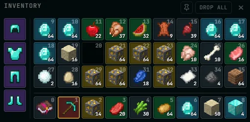 Live bot inventory view